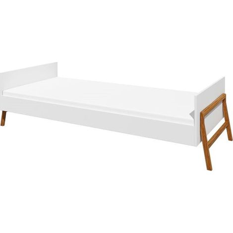 Lit 90x200 sommier inclus Bellamy Lotta Blanc (1/5)