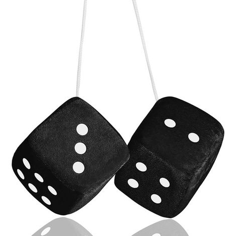 paio di cubi di peluche da appendere, ornamento per auto, sospensione per auto, gancio per specchietto, accessori decorativi per specchietti per interni, graziosa decorazione per casa e ufficio (nero) (1/5)