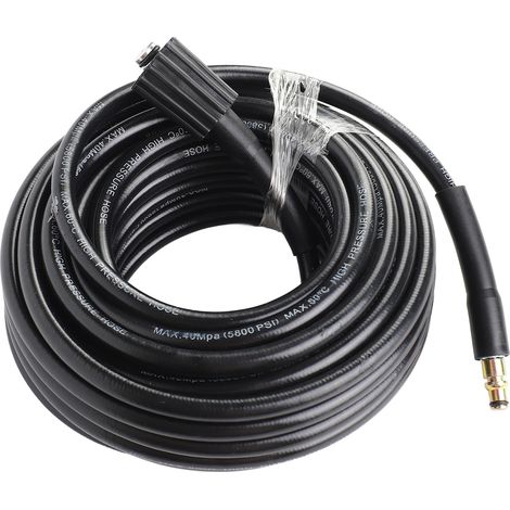 Tuyau de nettoyeur haute pression M22 18 MPa 15 m Noir pour nettoyeur de jardin, partiellement compatible avec les modèles Nilfisk C100, C110, C120, C130 et C140. (1/5)