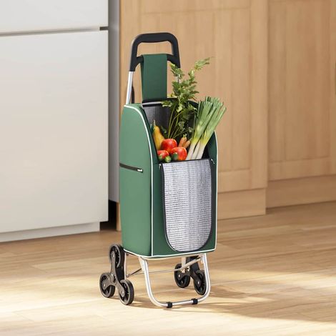 vidaXL Trolley de shopping Vert 39,5 x 33 x 93 cm Tissu Oxford (1/4)