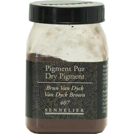 Pigment pour création de peinture - SENNELIER - Brun Van Dyck - Pot 200 ml - Pigment pur - Haute qualité