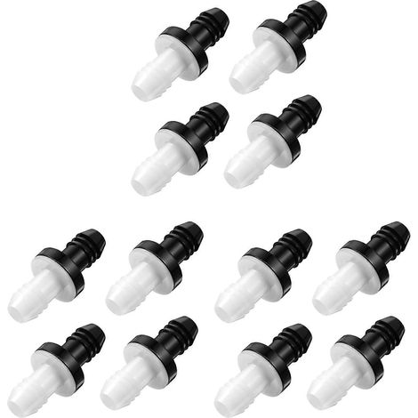 Packung mit 12 3/8 Zoll (10 mm) ABS-Rückschlagventilen mit Steckverbindung für Flüssigkeiten (Kraftstoff, Öl, Wasser, Gas, Luft). (1/5)