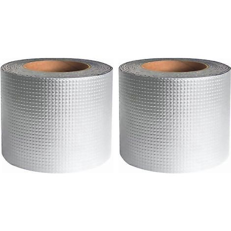 2er-Packung Rohrdichtungsband, Rohrisolierungsband, Rohrdichtungsband – 300 x 5 cm – Silber (1/4)