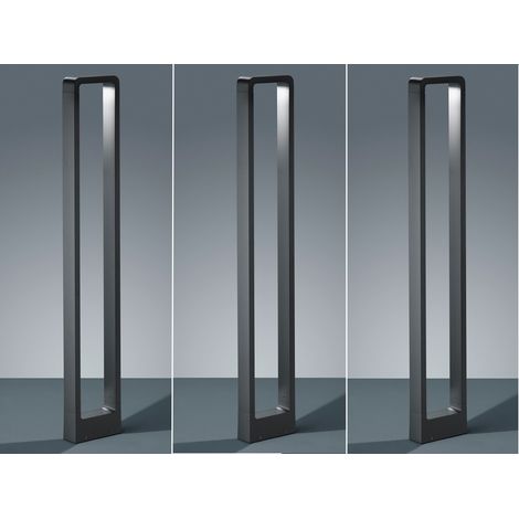 LED Pollerleuchte 3er Set Anthrazit Höhe 100cm IP54 - Außenleuchten Wegeleuchten (1/5)