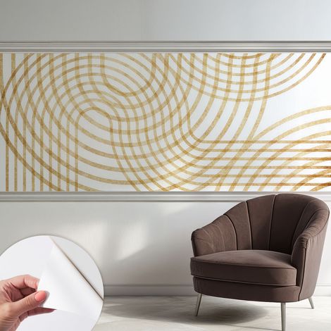 Selbstklebend Tapete - Wandgestaltung - Tapete Wohnzimmer - Flur Eingangsbereich Geometrische Verflechtungen 250x104 cm