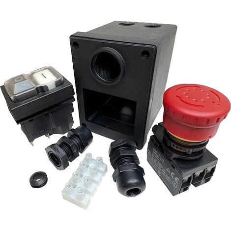 Kedu Schalter Set Komplett 400V 18A inkl. Ein-/Aus Schalter Not-Aus-Schalter und Zubehör (1/3)