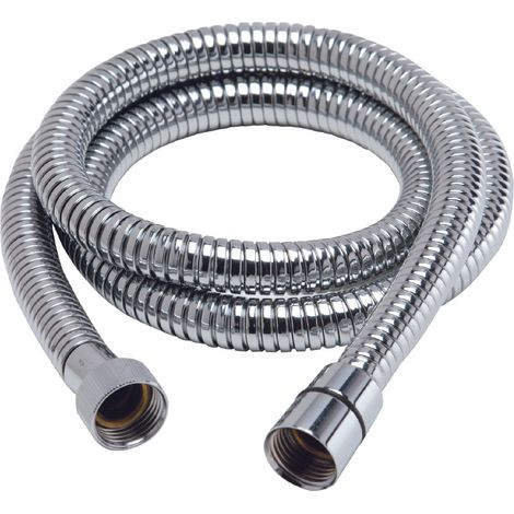 Tubo flessibile doccia nickel cromato 1,5 doppia aggraffatura acqua vasca conico