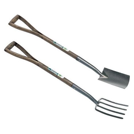 Draper 20686 Childrens Young Gardener Carbon Steel Digging Spade 20680 Fork Ash (1/3)