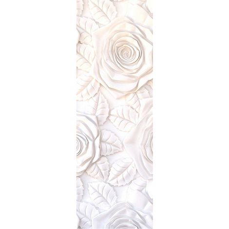 Poster Thème mur de roses blanches - 90 x 270 cm (1/3)