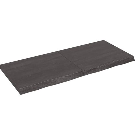 Dessus de table gris foncé bois chêne massif traité (1/5)