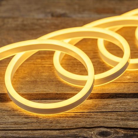 Striscia Led Effetto Neon IP65 Esterno 12V Flessibile Tagliabile Luce Gialla (1/4)