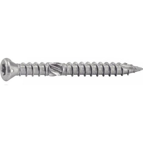 Vis terrasse Double filet Tête fraisée TF TORX T25 5X60 Inox A4 T17-1 pièce