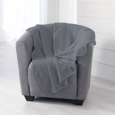 Plaid Polaire "Milou" 125x150cm Anthracite (1/3)