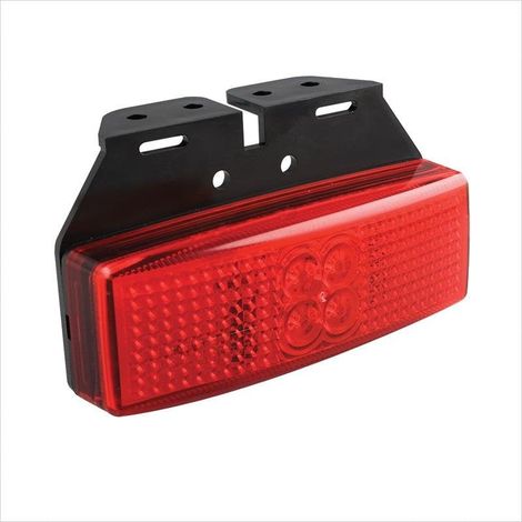Feu de position arrière 12/24V rouge 110x40mm LED avec support (1/4)