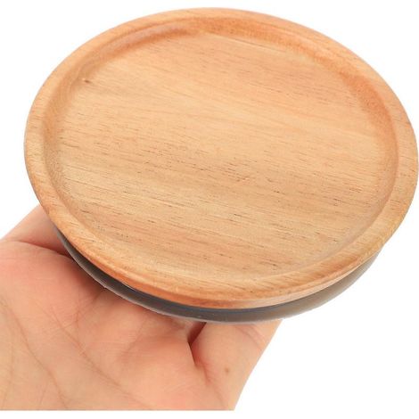 Lot de 4 couvercles en bois à large ouverture pour pots de conservation, couvercles ronds pour pots de yaourt (1/5)