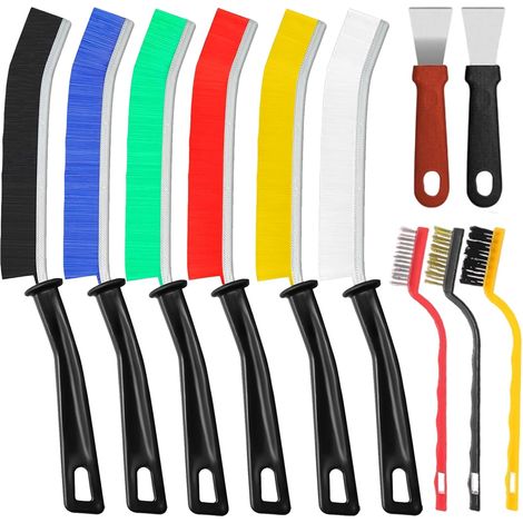 Lot de 11 Brosse, Poils Durs Plastique, Nettoyage Joints Coins, Cuisine Salle De Bain (1/5)