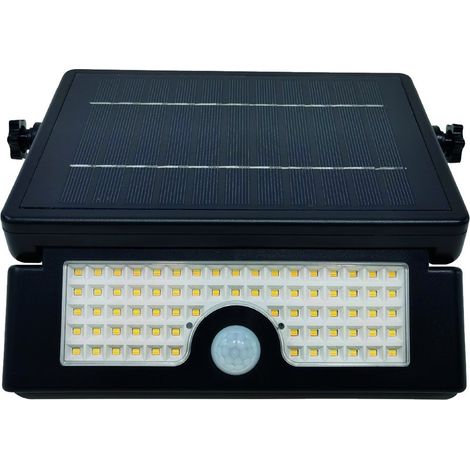 Spot solaire LED Cela avec détecteur de mouvement et crépusculaire 6W 3000 - 4000 - 6000K IP54 Noir