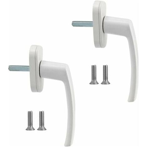 Manillas para ventanas, manilla de aleación de aluminio (2 piezas), manilla de aluminio macizo, manilla de puerta de aluminio blanco, compatible con ventanas y puertas de balcón estándar.