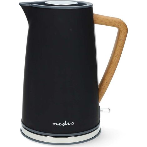 Nedis Wasserkocher / 1.7 l / Soft-Touch / Schwarz / Um 360 Grad drehbar / Verdecktes Heizelement / Strix® Controller / Boil-dry protection