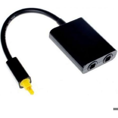 Répartiteur Fibre Optique - Toslink 1 Entrée Mâle 2 Sorties Femelles - Pour Récepteur AV et Téléviseur - Noir - 1 Pièce (1/4)