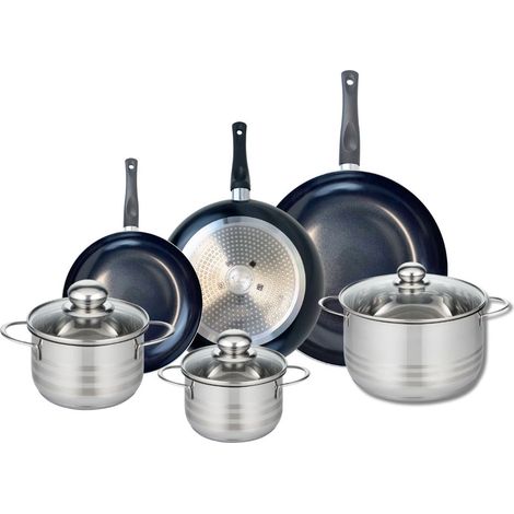 Ensemble de 3 Poêles de cuisson 20, 24 et 28 cm et 3 faitouts 14, 16 et 20 cm Elo Prima Brillant (1/5)