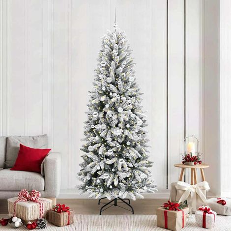Künstlicher Weihnachtsbaum mit 300 LEDs mit Ständer Weiß 210 cm