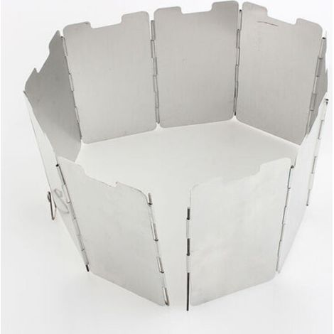 Réchaud à gaz pliable de survie à 9 plaques avec pare-vent en métal pour le camping (1/5)