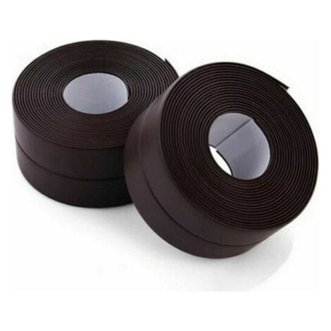 Nastro sigillante, 2 rotoli di striscia sigillante autoadesiva impermeabile, nastro adesivo in PVC per sigillatura di pareti, doccia, WC, cucina, bagno (marrone), INHHUB (1/4)