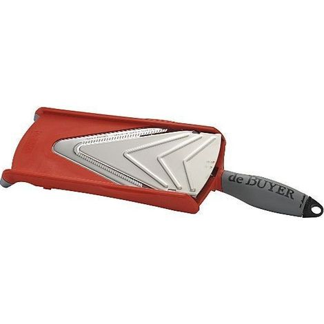 Mandoline coupe tranche en V avec poussoir rouge (1/3)