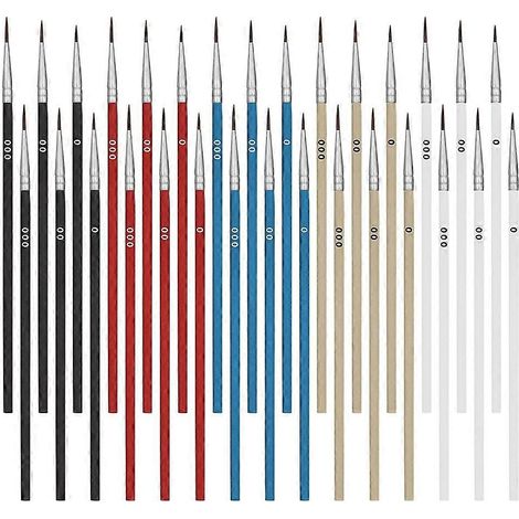 60 pinceaux fins pour la peinture liner, 5 couleurs, kit de pinceaux de précision à pointe fine pour la peinture des ongles ou du visage (1/5)