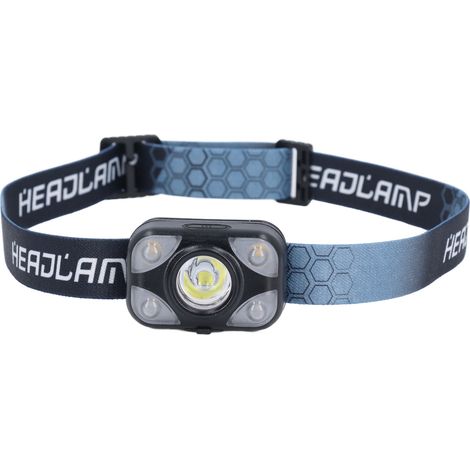Lampe frontale rechargeable USB, étanche, multi-vitesses, angle réglable à 90°, 500 mAh, portable, idéale pour la course à pied et la pêche en extérieur. (1/5)