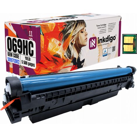 Tóner Inkdigo 069HC compatible con Canon i-Sensys LBP-673Cdw MF752Cdw con certificación TÜV. (1/5)