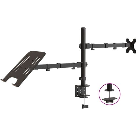 Schwarzer Monitorhalter VESA 75/100 mm aus Stahl