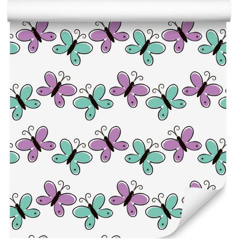 Papier peint papillons colorés pour salon et chambre 50x1000 cm (1/5)