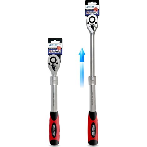 Cricchetto telescopico DEDRA 1/2"", 72 denti, CrV - 305-445mm