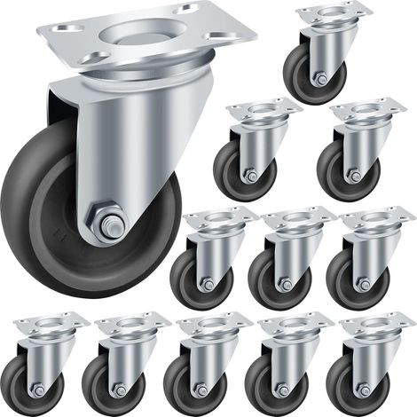 12x50mm Roulettes pivotantes de Transport Charges lourdes Pivotantes Roues en charges rouleaux meubles (1/5)