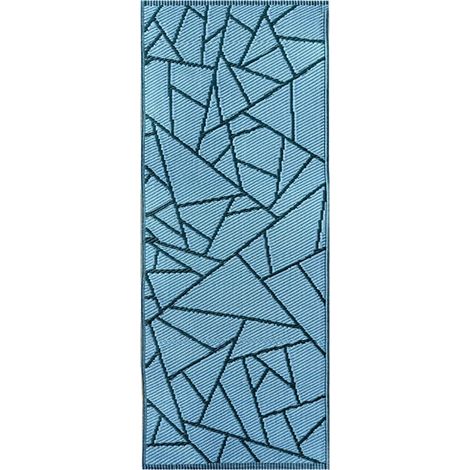 Doppelseitiger Outdoor-Teppich blau