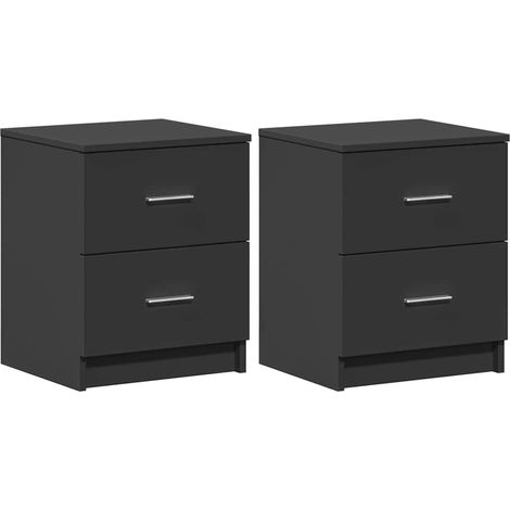 Maison Exclusive - Comodini 2 pz con 2 Cassetti Neri 40x36x50 cm