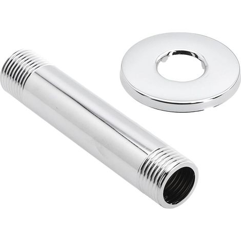 Support de douche en acier inoxydable avec bride pour pommeaux de douche effet pluie fixés au plafond, rallonge de 10 cm, finition chromée, raccord fileté G1/2 (1/5)