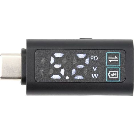 Digitales Voltmeter Typ C, 5-24 V, HD-Display, PD100W Schnellladeadapter, Leistungsprüfer, weiße Beschriftung.
