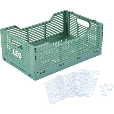 Cagette Pliable Taille L 40X30Xh,17 cm Empilable Sauge (1/5)