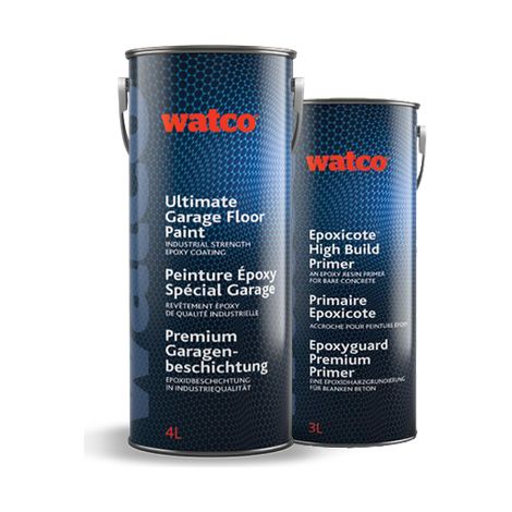 Watco Premium Garagenbeschichtung Bundle Grau 4L (Premium Garagenbeschichtung und Epoxyguard Premium Primer)