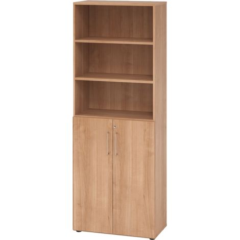 bümö smart Kombischrank - 3 plus 3 Ordnerhöhen   Nussbaum (1/5)