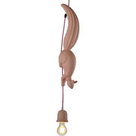 Résine Écureuil Lustre Lampe,Moderne Industrielle Suspendus Lampe Animale pour Enfants's Luminaires De Cuisine De Pièce-Rose 8x11.5cm(3x5inch) (1/5)