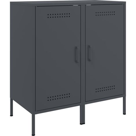Maison Exclusive - Aparadores 2 unidades acero gris antracita 36x