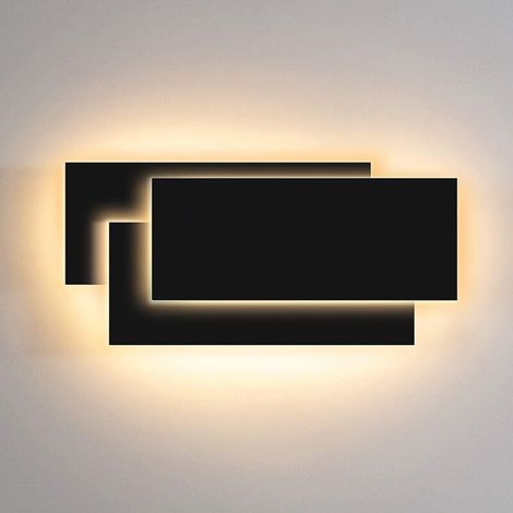 24W Lampe Murale Moderne Simple Applique Murale Led Interieur Applique Murale Blanc Chaud 3 En 1 Pour Salon Chambre Escalier Couloir Noir (1/4)