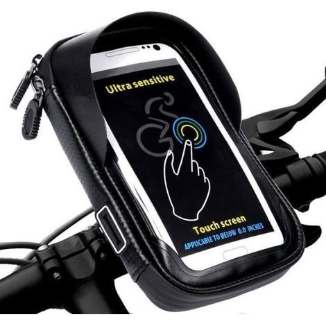 Fahrrad-Handyhalterung – Wasserdicht – 360°-Drehung – Kompatibel mit Smartphones bis zu 6 Zoll – Schwarz (1/5)