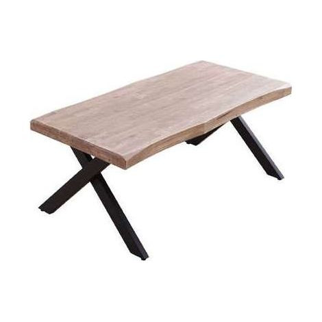 Mesa centro elevable Xena tapa con forma acabado roble honey/negro, 47cm(alto) 120 cm(largo) 66 cm(ancho)