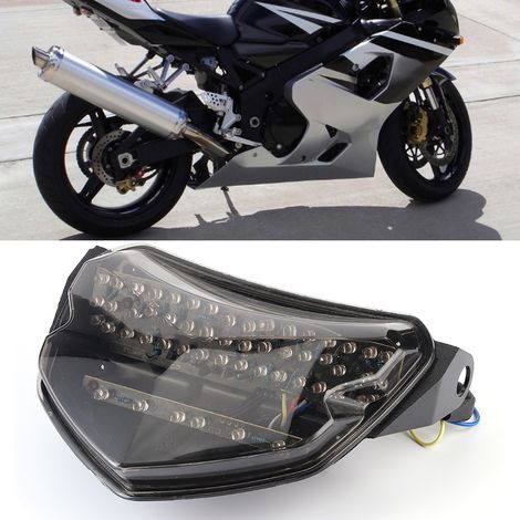 Feu arrière à LED avec clignotant et lentille fumée, compatible avec Suzuki GSX R 600 750 2004-2005 (1/5)