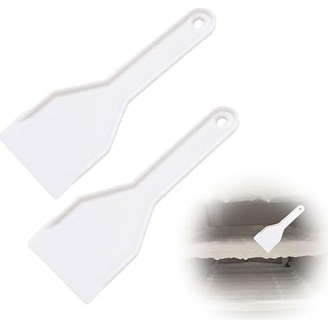 Ice Scraper for Freezer, Ice Scraper Set of 2, Ice Scraper Heavy Duty Plastic Ice Scraper for Fridge Freezer Ideal for Home and Car (White) Nettoyage doux sur la voiture, poignée ergonomique pour dég (1/5)